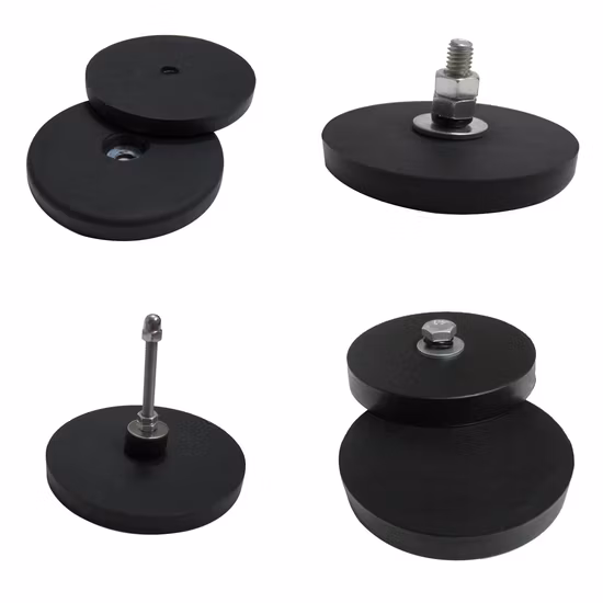 Super Strong Rubber Coated Magnetic Mount External Thread Neodymium Pot Magnet